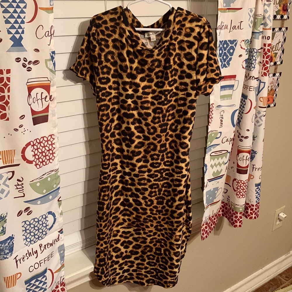 Fitted cheetah print dress